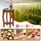 2 Tier Round Side Table with Rubber Wood Legs MDF Plywood Walnut